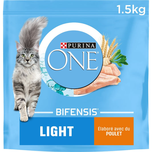 Croquettes pour Chat Adulte Light Poulet Bifensis PURINA ONE Le sac d'1,5kg