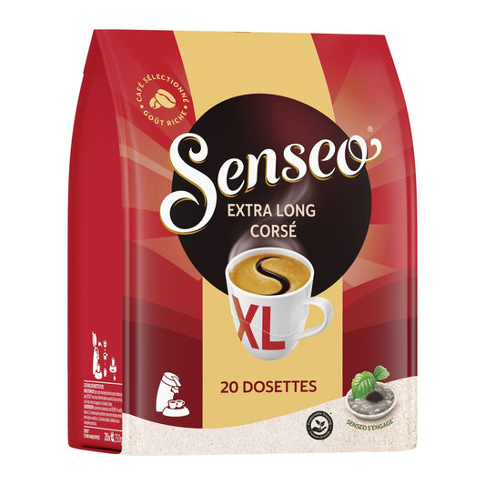 Café Dosettes Corsé Long Compatible Senseo SENSEO le paquet de 20 dosettes