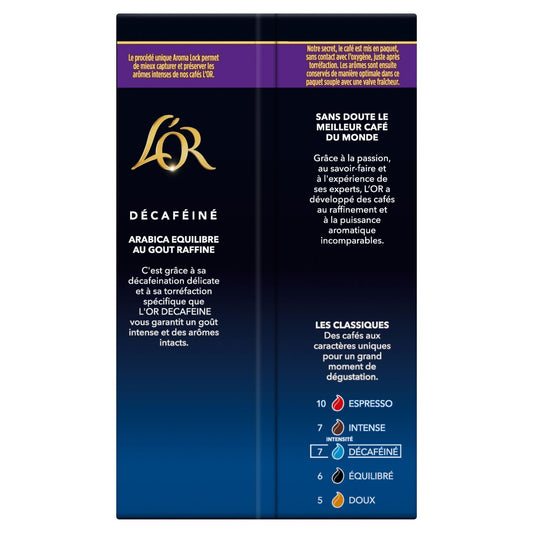 Entkoffeinierter gemahlener Kaffee 100 % Arabica Intensität 7 L'OR