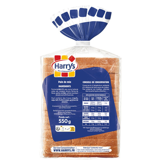 HARRYS Plain American Sandwich Bread Without Additives