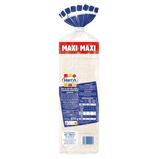 HARRYS 100% Plain Sandwich Bread, Crustless, Maxi Size, No Additives