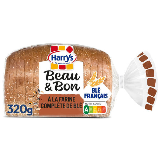 Pain de Mie Beau & Bon Complet Lin Tournesol Sans Additifs HARRYS le sachet de 14 tranches - 320g