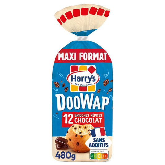 Brioches Doowap aux Pepites de Chocolat Sans Additifs HARRYS le paquet de 12 sachets