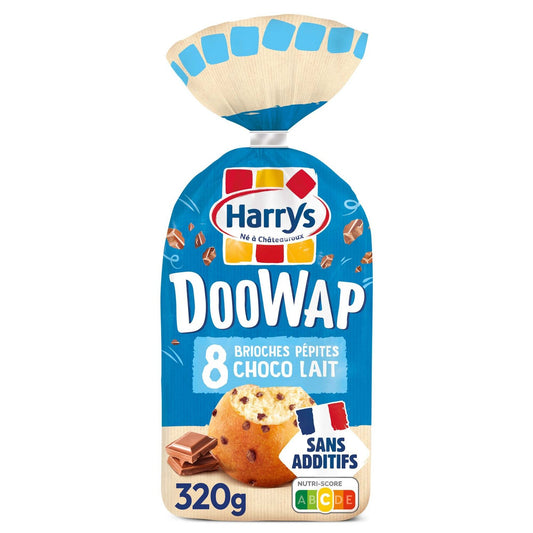 Brioches Doowap aux Pepites de Chocolat au Lait Sans Additifs HARRYS le paquet de 8 sachets