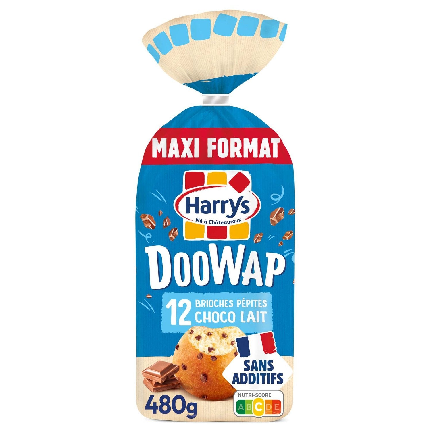 Brioches Doowap aux Pepites de Chocolat au Lait Sans Additifs HARRYS le paquet de 12 sachets