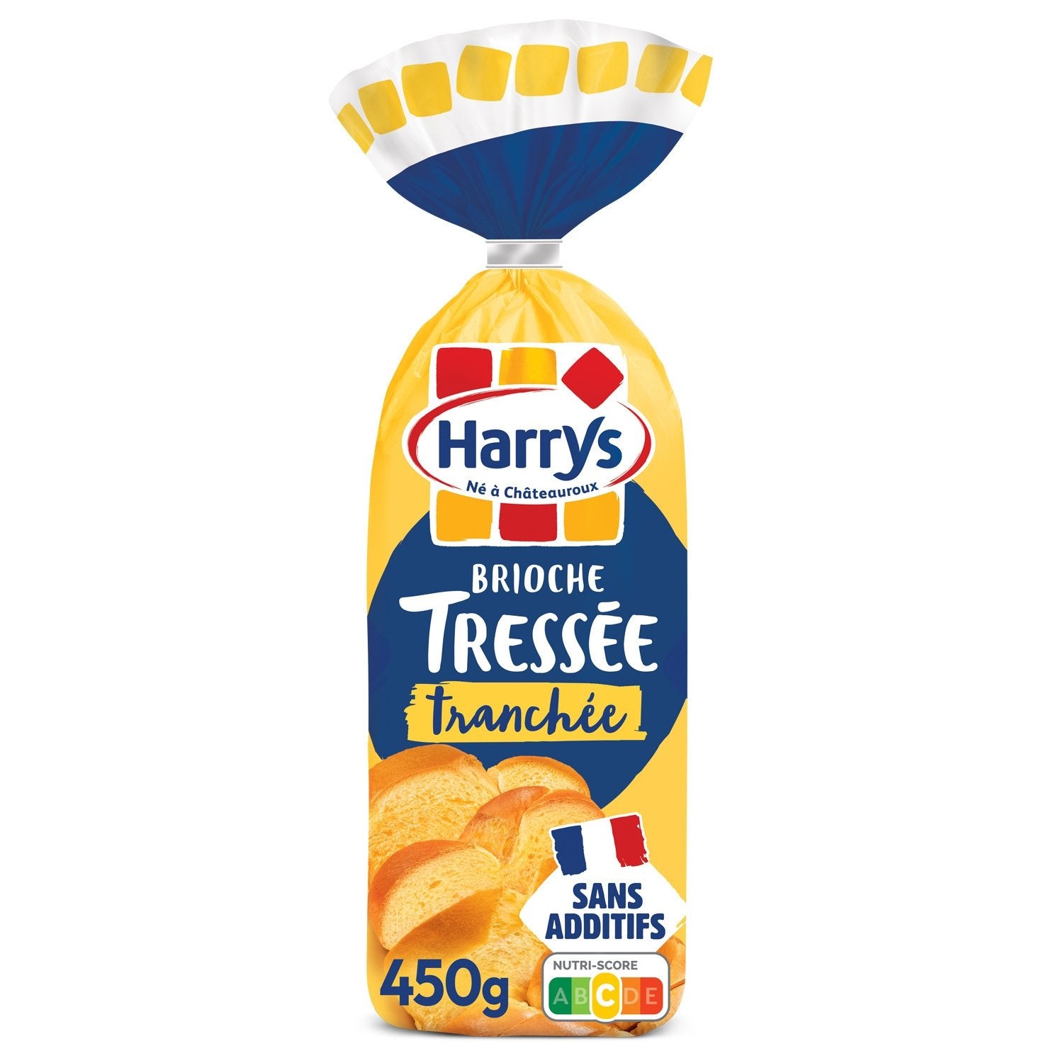 Brioche Tressée Tranchée Nature Sans Additif HARRYS la brioche de 13 parts - 450 g