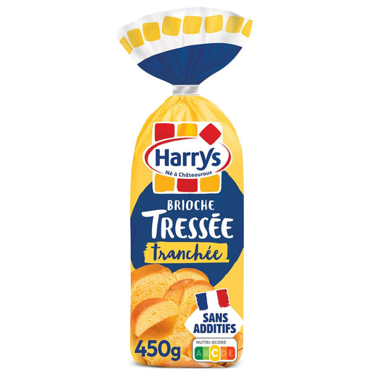 Brioche Tressée Tranchée Nature Sans Additif HARRYS la brioche de 13 parts - 450 g