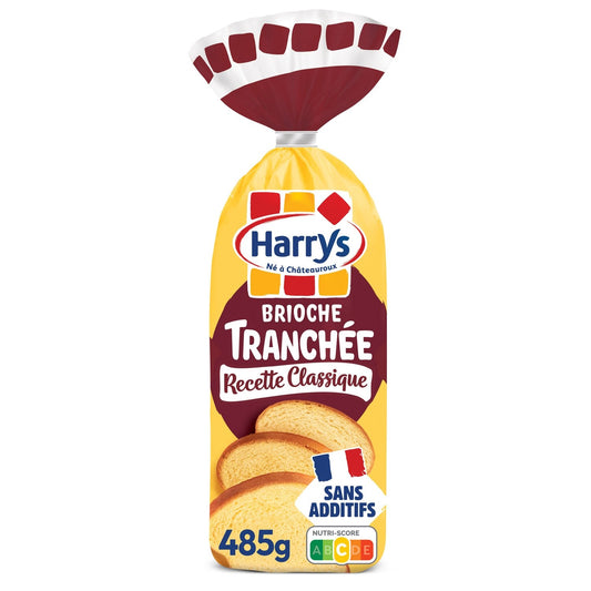 Brioche Tranchée Recette Classique Nature Sans Additifs HARRYS le sachet de 485g