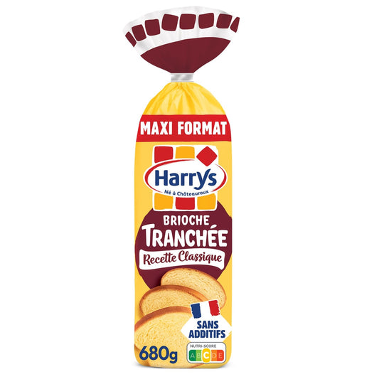 Brioche Tranchée Recette Classique Nature Sans Additifs Maxi HARRYS le sachet de 680g