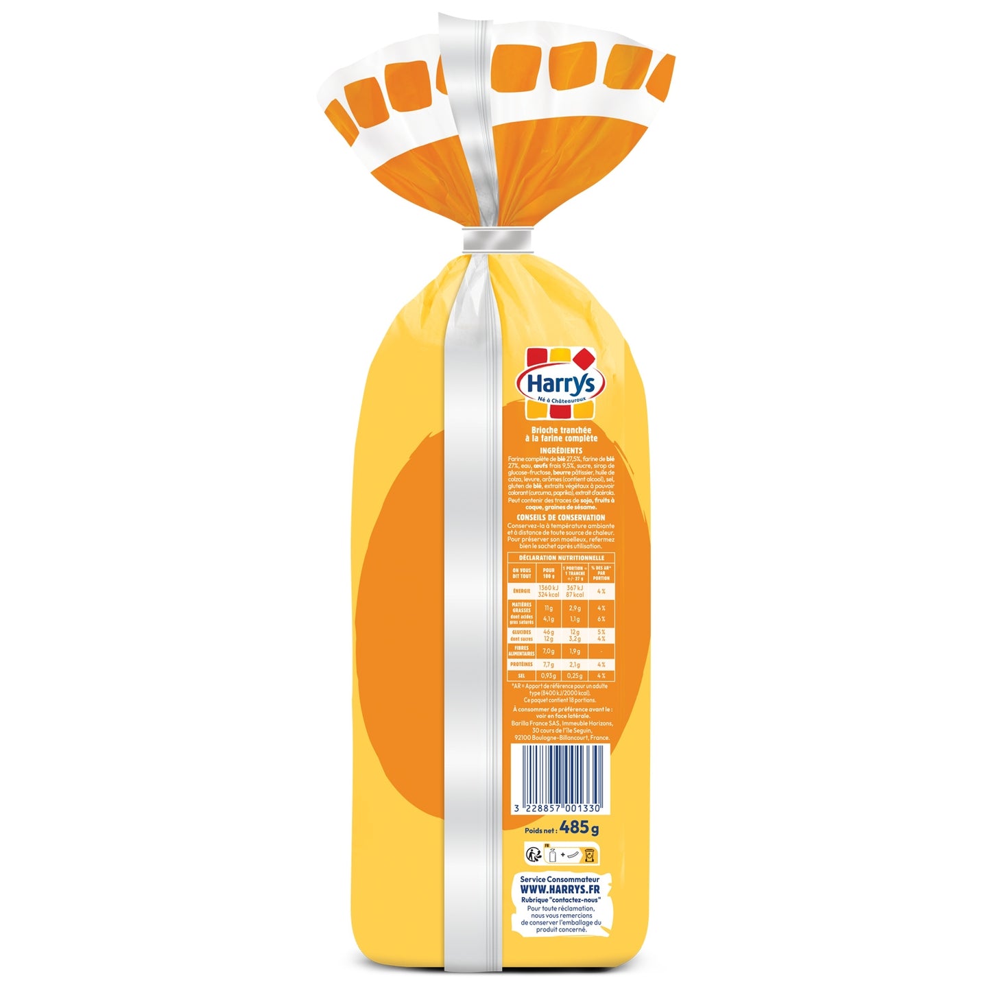 HARRYS Wholemeal Sliced ​​Brioche with No Additives