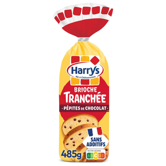 Brioche Tranchée Pépites de Chocolat Sans Additifs HARRYS le sachet de 485g