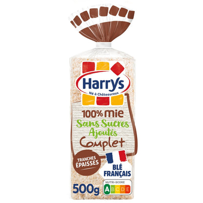 HARRYS 100% Wholemeal Sandwich Bread Without Crust No Added Sugar No Additives
