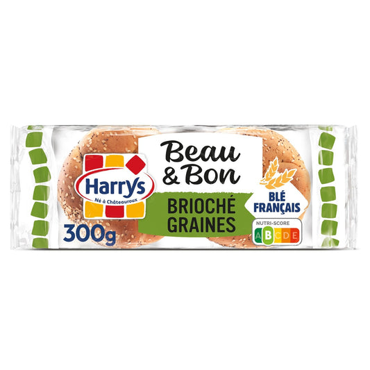 Pain Burger Beau & Bon Brioché aux Graines Sans Additifs HARRYS le sachet de 4 pains