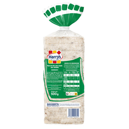 Pain de Mie 100% Mie Tranches Épaisses Céréales Sans Croûte HARRYS
