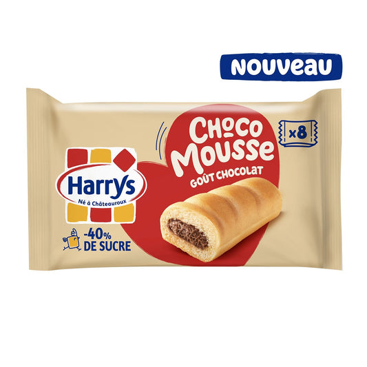Gâteaux Moelleux Fourrés Chocolat Choco Mousse Moins de Sucres HARRYS le paquet de 8 sachets