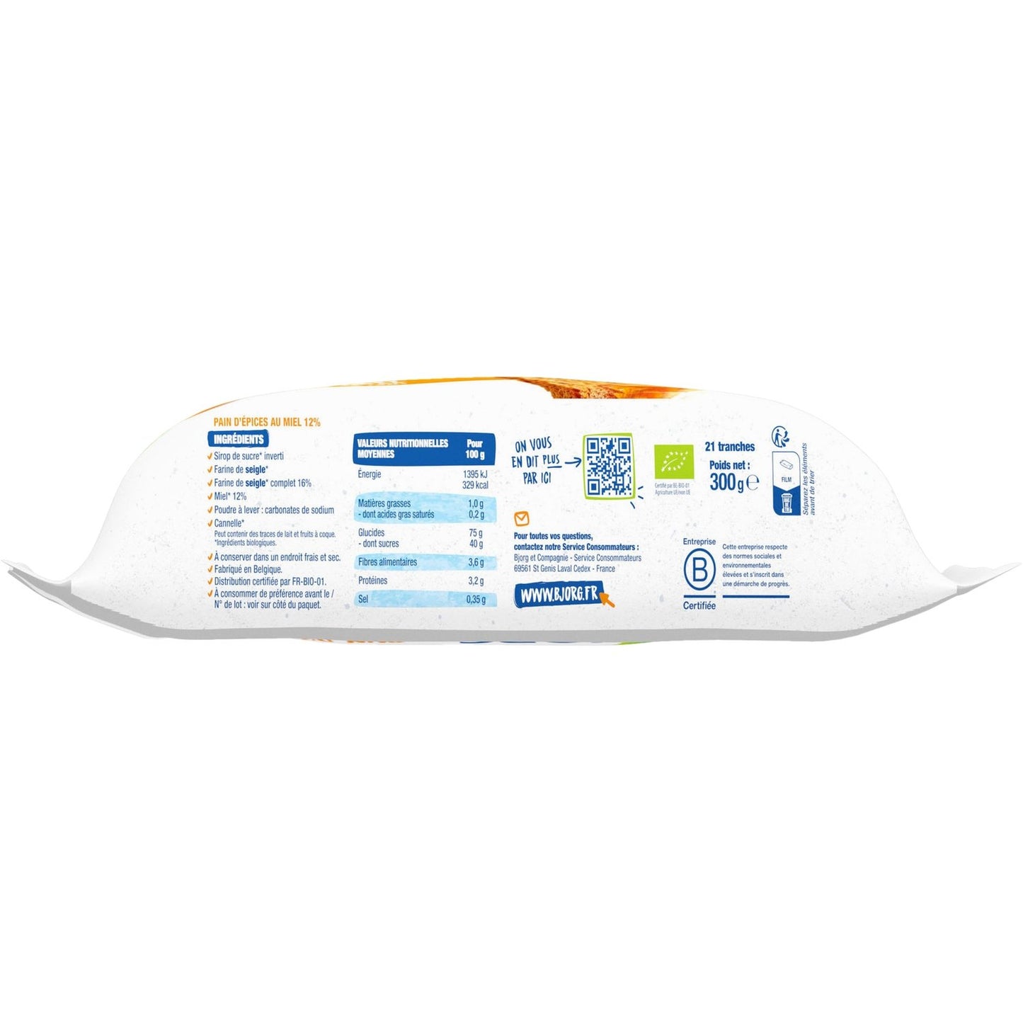 Gâteau Bio Pain d'Épice au Miel BJORG