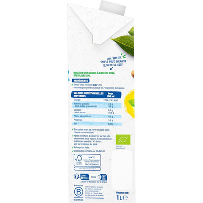 BJORG Organic Plant-Based Drink with Natural Soy Milk and No Sugars