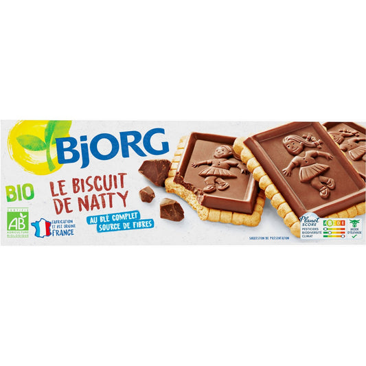 Natty Petit Beurre Organic Biscuits Coated with Dark Chocolate BJORG