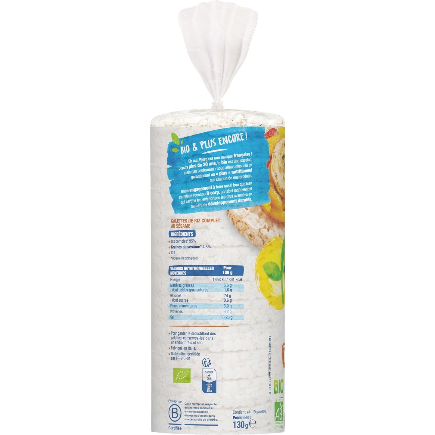 BJORG Bio-Sesam-Reiswaffeln