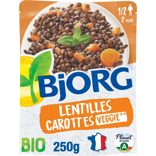 Plat Cuisiné Bio Lentilles Carottes BJORG Le sachet de 250g