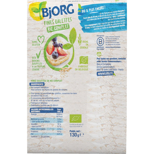 Thin Organic Rice Cakes, Gluten Free BJORG