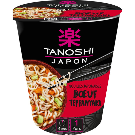 Nouilles Bœuf Teppanyaki TANOSHI Le pot de 65g