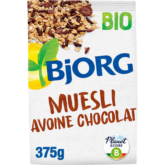 Céréales Bio Muesli Avoine Chocolat BJORG Le paquet de 375g