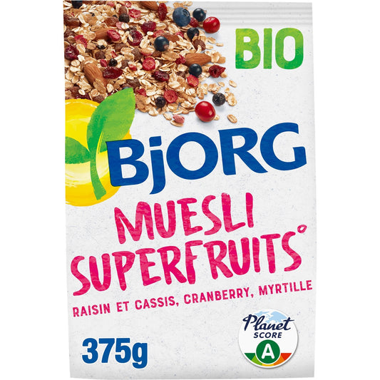Céréales Bio Muesli Super Fruits BJORG Le paquet de 375g