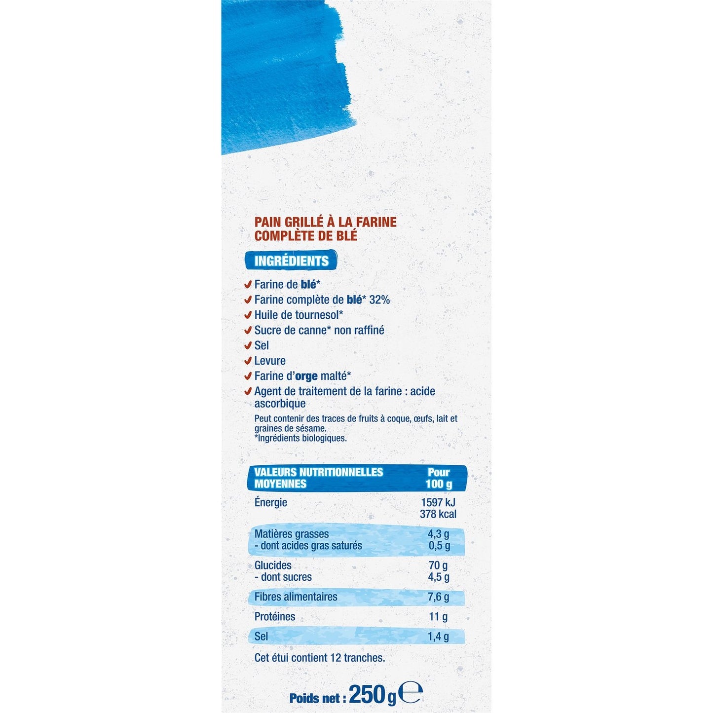 BJORG Organic Whole Wheat Toast