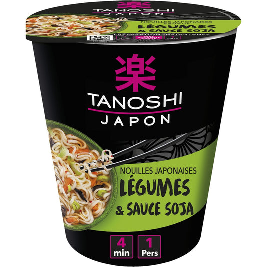 Nouilles Légumes Sauce Soja TANOSHI le pot de 65g