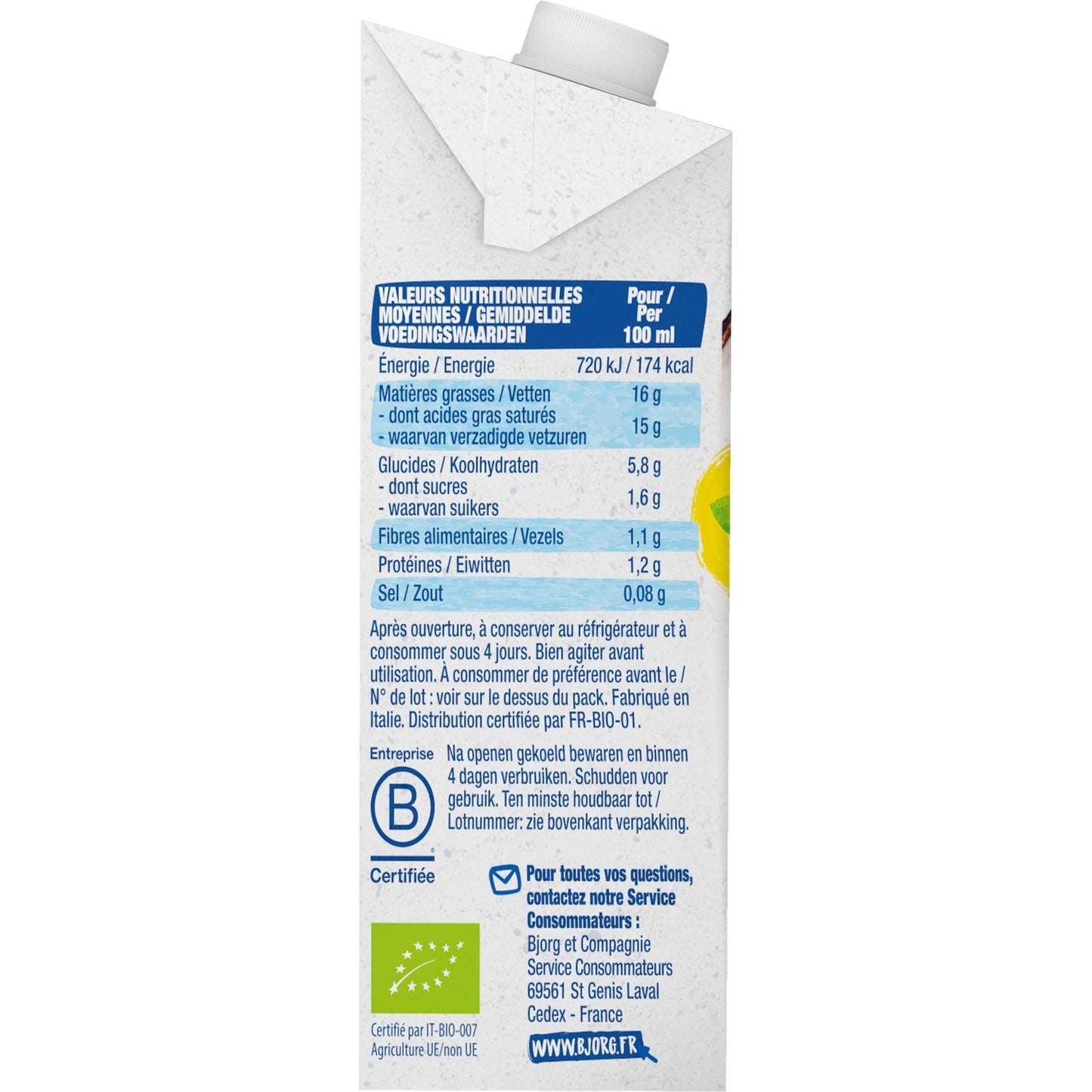 BJORG Organic Light Coconut Cream