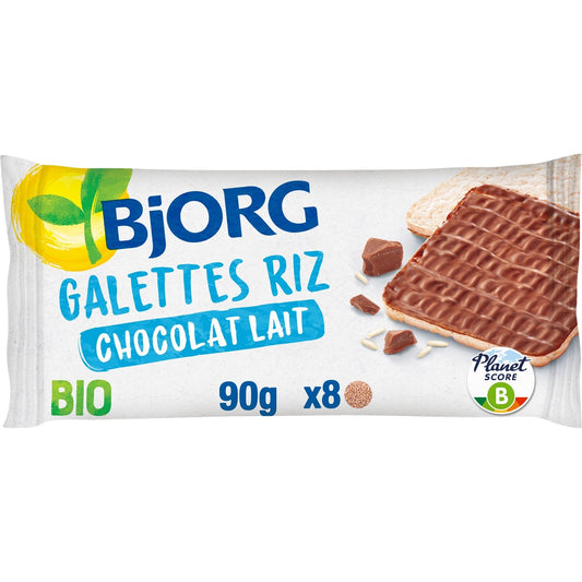 Galettes Riz Chocolat au Lait Bio BJORG Le paquet de 8 - 90g