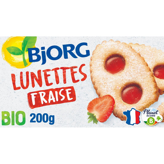Biscuits Bio Lunettes Fraise BJORG La boite de 4 - 200g
