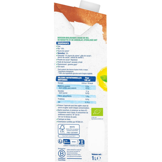 BJORG Organic Rice Choco Hazelnut Vegetable Drink