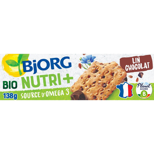 Biscuits Bio Lin Chocolat BJORG Le paquet de 138g