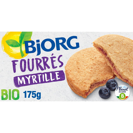 Biscuits Bio Fourrés Myrtilles BJORG Le paquet de 175g
