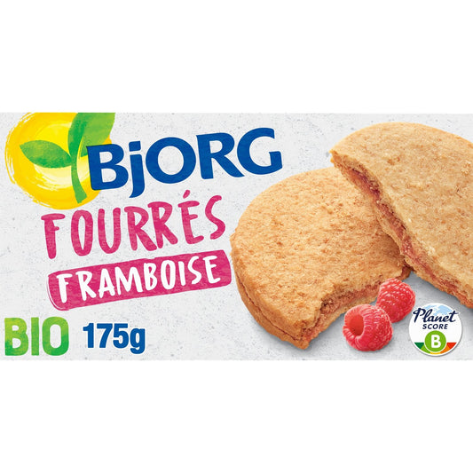 Biscuits Bio Fourrés Framboises BJORG Le paquet de 175g