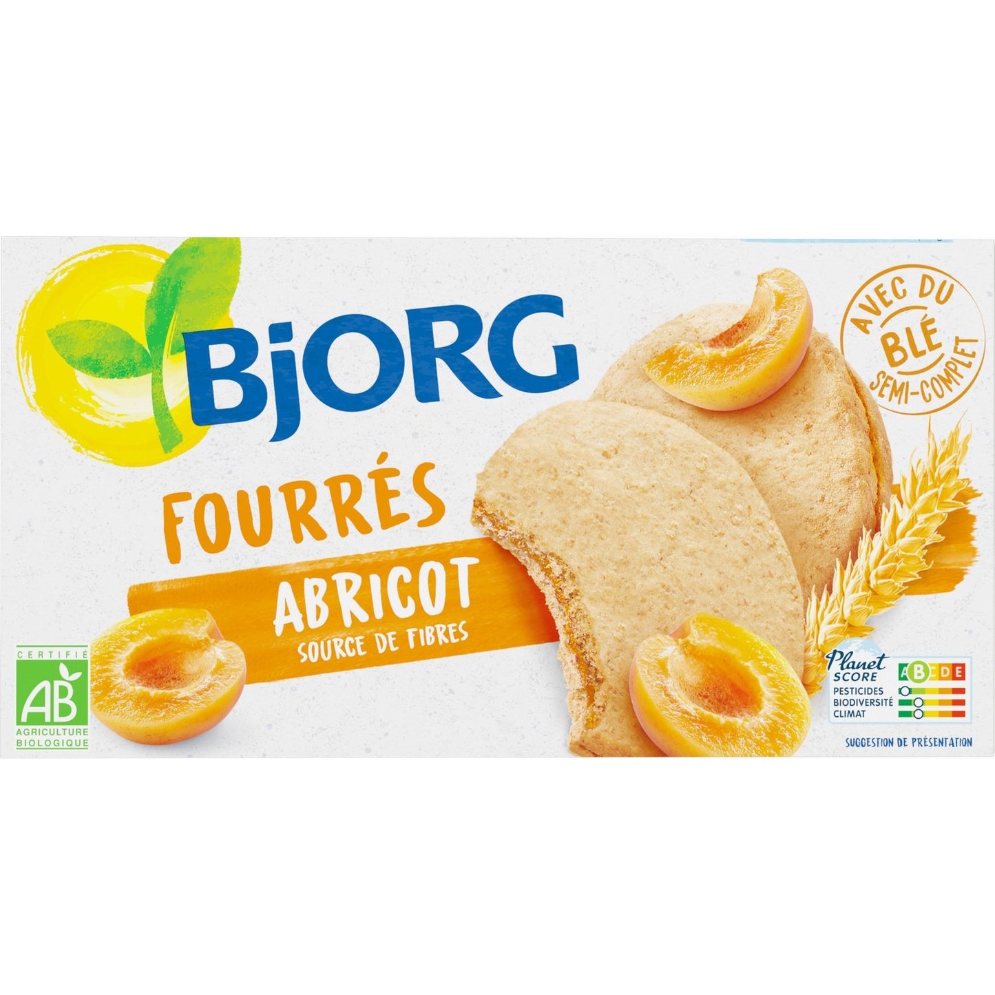 Biscuits Bio Fourrés Abricot BJORG