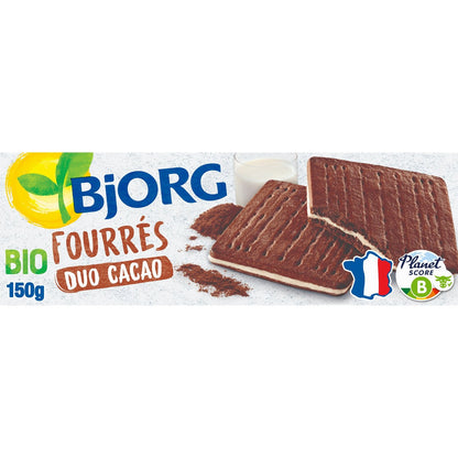 BJORG Organic Cocoa Duo Filled Biscuits