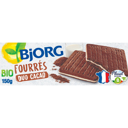 BJORG Organic Cocoa Duo Filled Biscuits