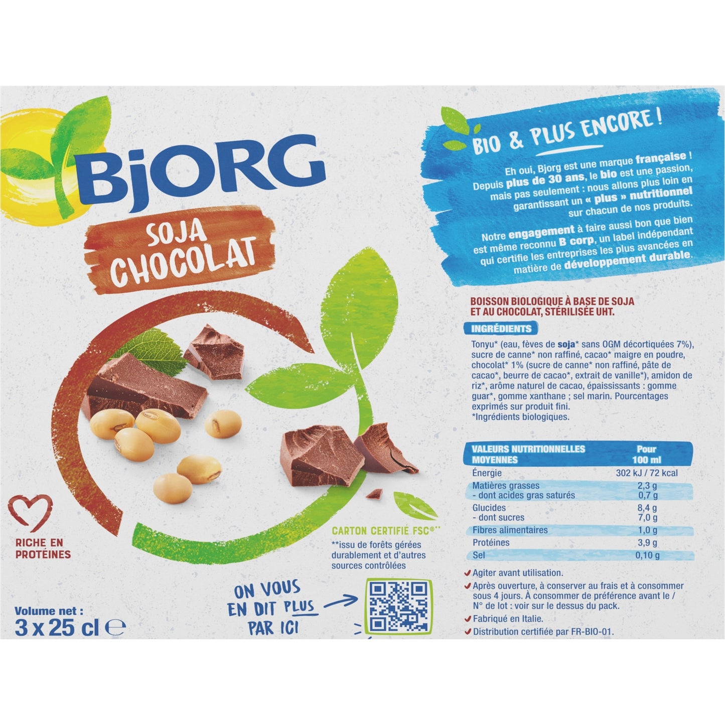 BJORG Organic Chocolate Soy Vegetable Drink