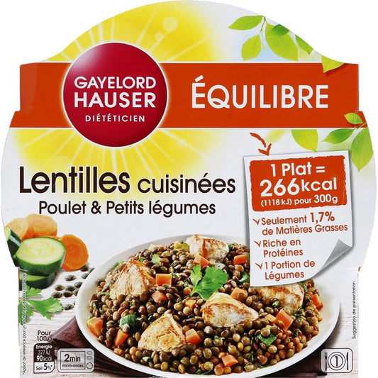 Plat Cuisiné Lentilles, Poulet, Légumes GAYELORD HAUSER