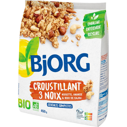 Céréales Bio Croustillant 3 Noix BJORG La boite de 450g