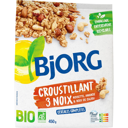 BJORG Organic Crispy 3 Nut Cereal