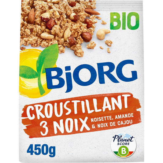 BJORG Organic Crispy 3 Nut Cereal