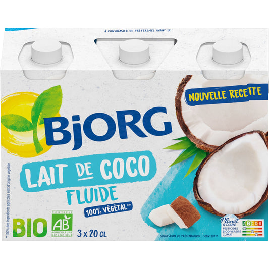 Aide Culinaire Bio Lait de Coco Cuisine BJORG Le paquet de 3 - 600 mL