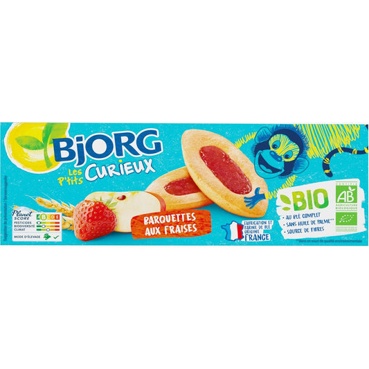Biscuits Bio Barquette Fraise BJORG La boite de 120g