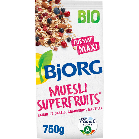 Céréales Bio Muesli Super Fruits BJORG Le sachet de 750g