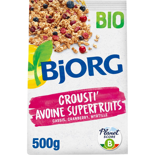 Céréales Bio Crousti Avoine Super Fruits BJORG La boite de 500g