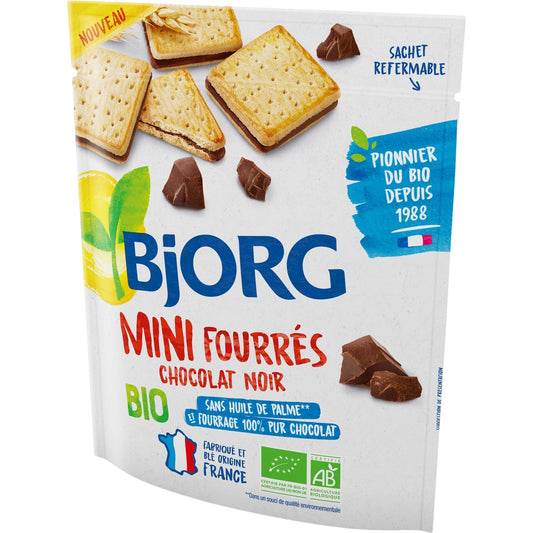 Biscuits Bio Mini Fourrés Chocolat Noir BJORG Le paquet de 180g